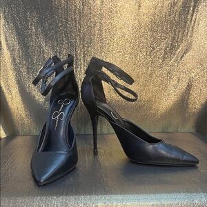 Jessica Simpson Black Ankle Strap Heels